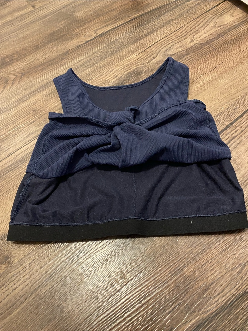 Gap Navy Ribbed Knot-Front Workout Top - Picture 4 of 4